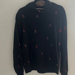 Jordan Black Hoodie with Red Accents